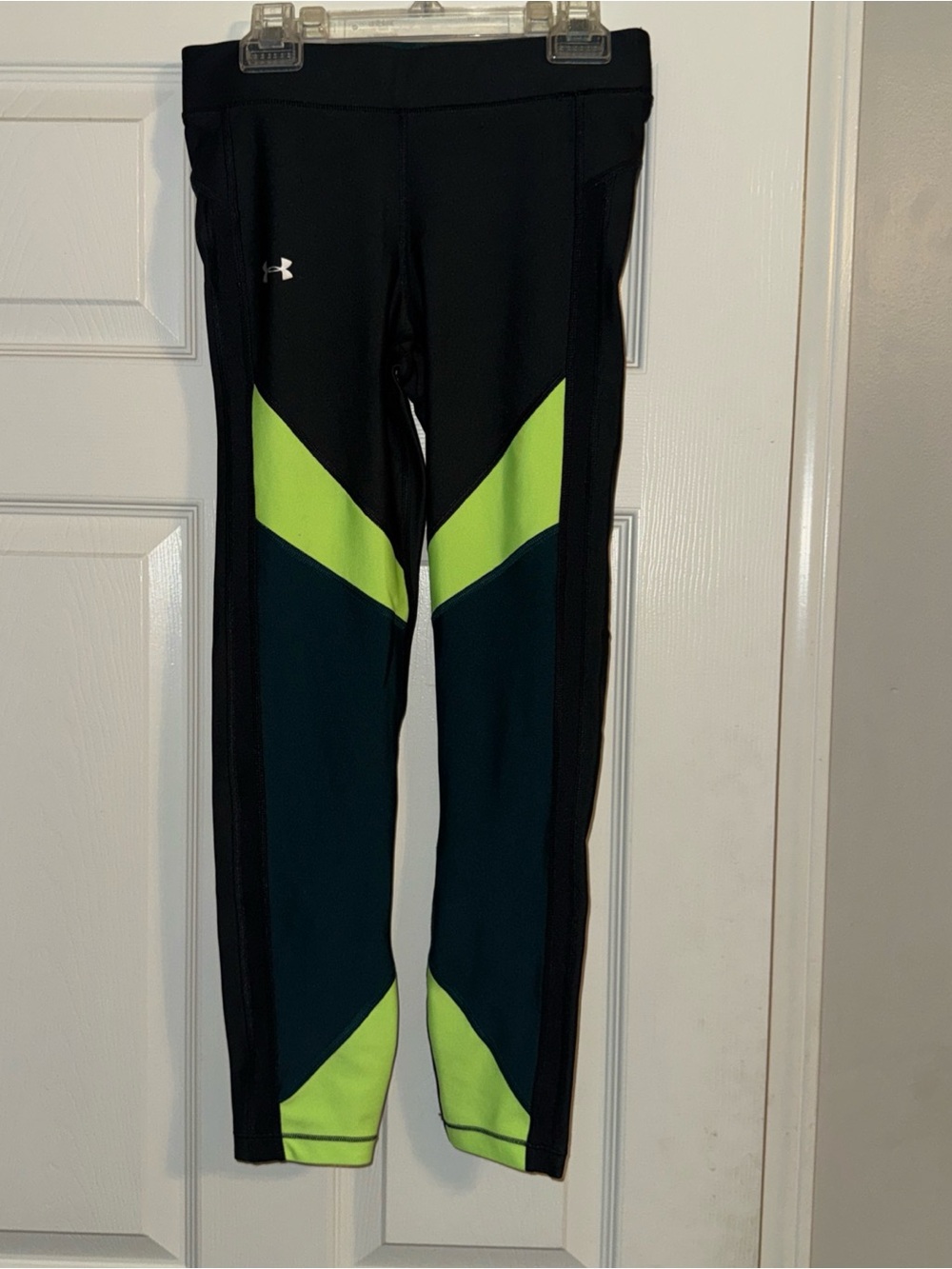 Under Armour Black Navy and Neon Green Leggings